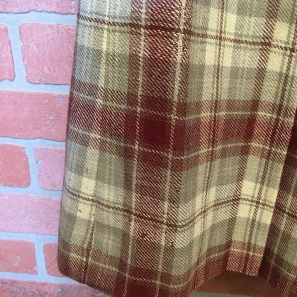 Vintage Wool Pleated skirt Size 18 The Edinburgh Woolen Mill Plaid Full Damaged - Picture 5 of 6